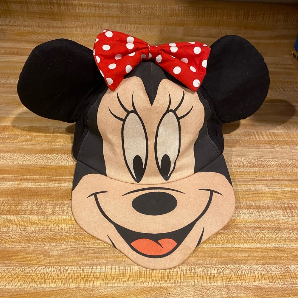 Vintage Minnie Mouse Ears Baseball Cap Hat Black Mickey Unlimited